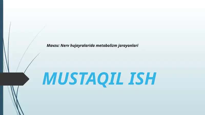 Nerv hujayralarida metobolizm jarayonlari 1