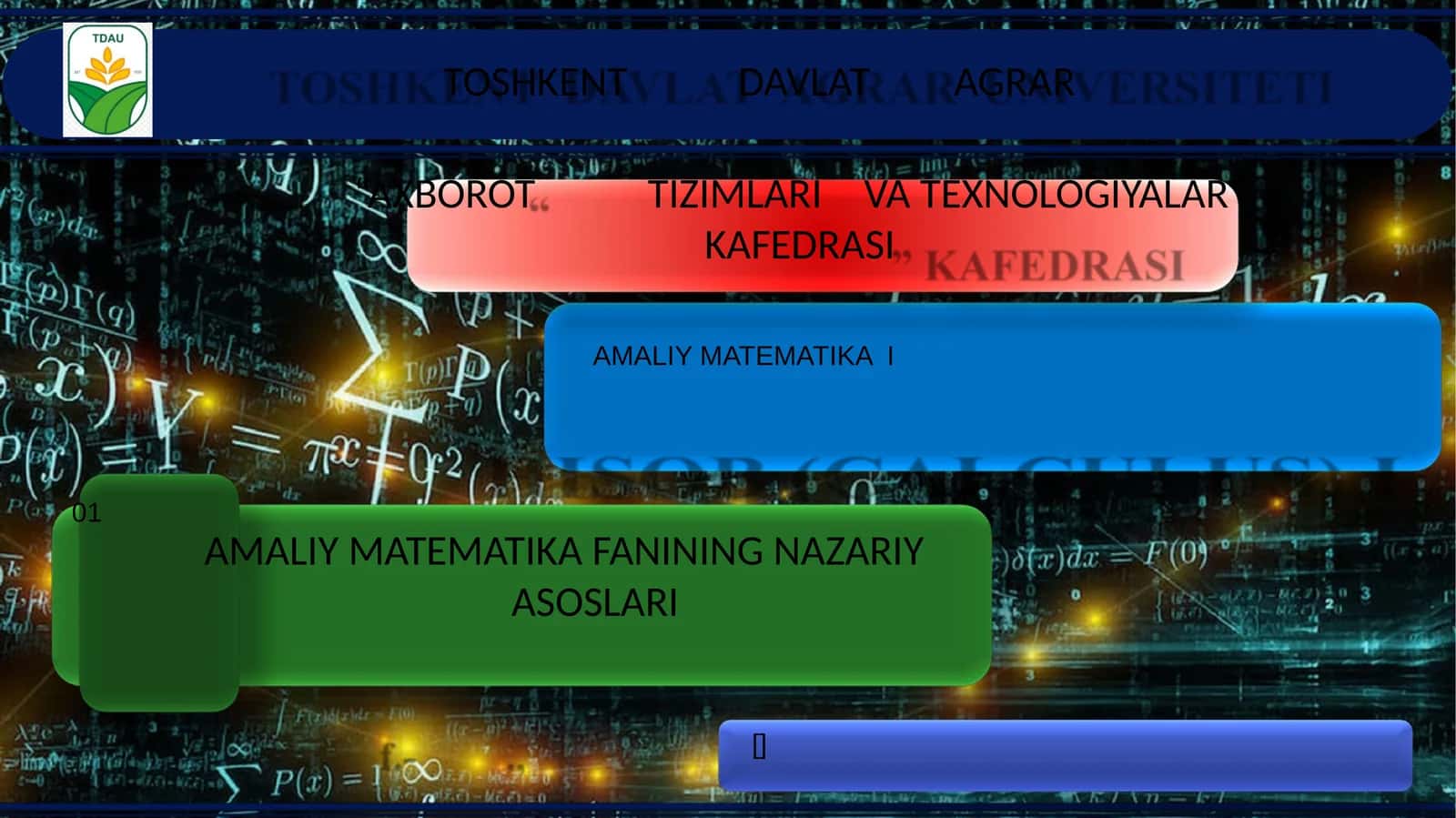 AMALIY MATEMATIKA I 1