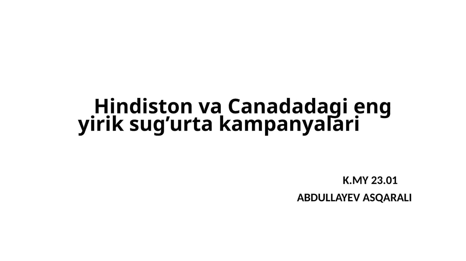 Hindistonda sug'urta bozori 1