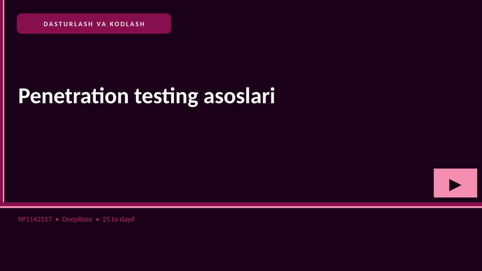 Penetration testing asoslari 1