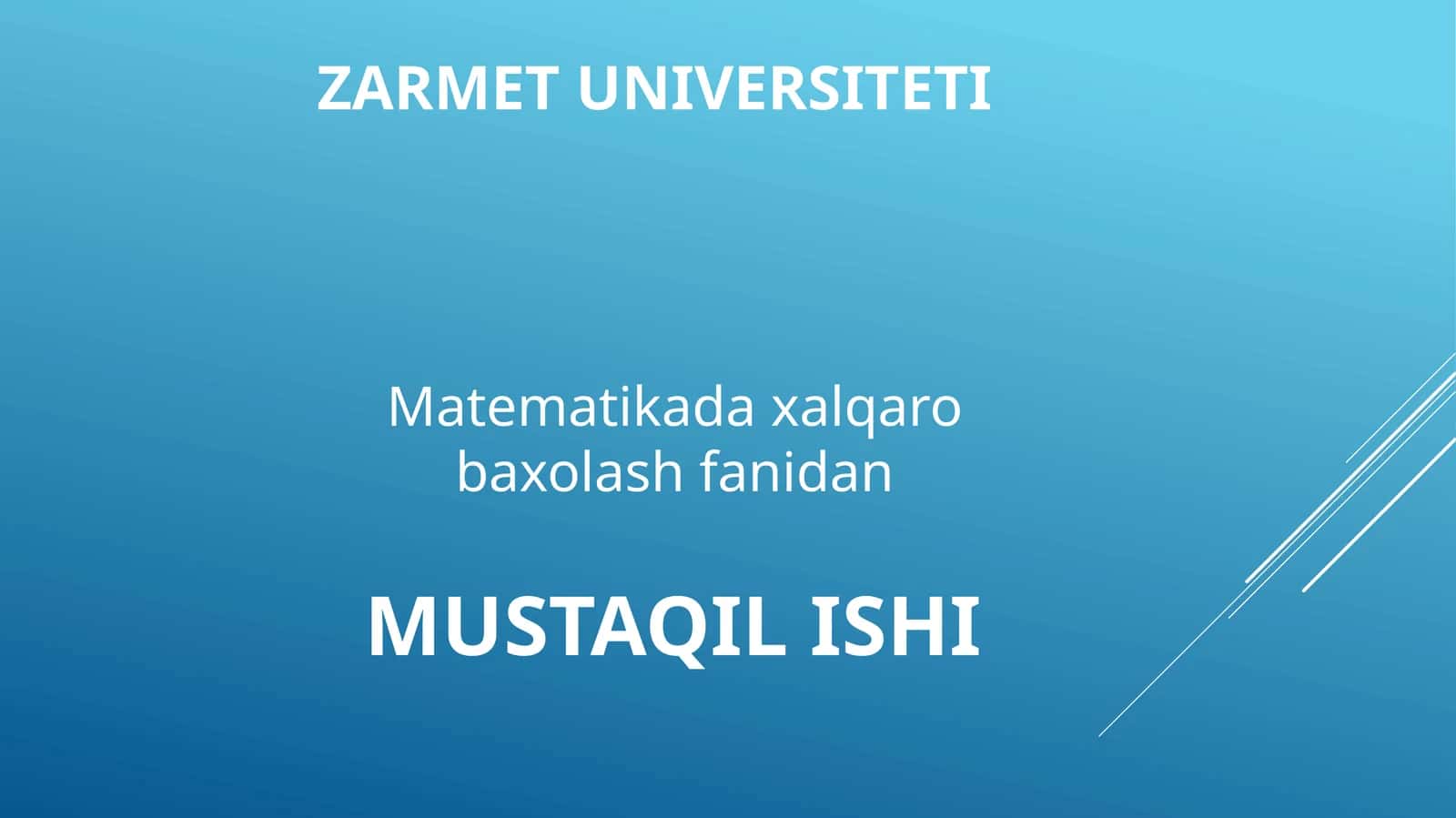 EGMA xalqaro baholash dasturi 1