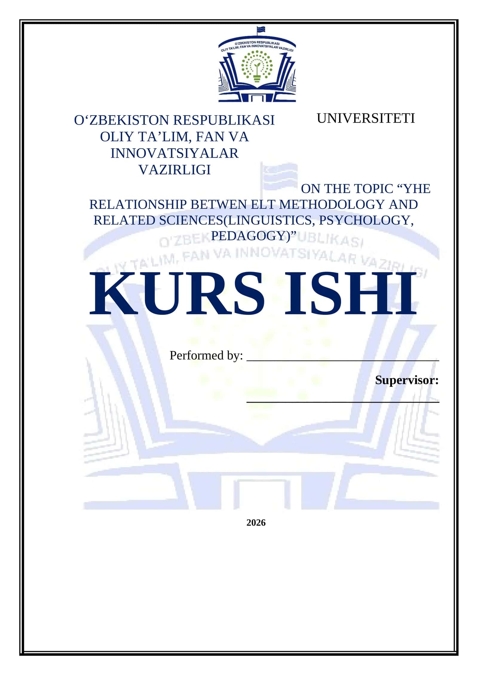 THE RELATIONSHIP BETWEN ELT METHODOLOGY AND RELATED SCIENCES(LINGUISTICS, PSYCHOLOGY, PEDAGOGY) 1