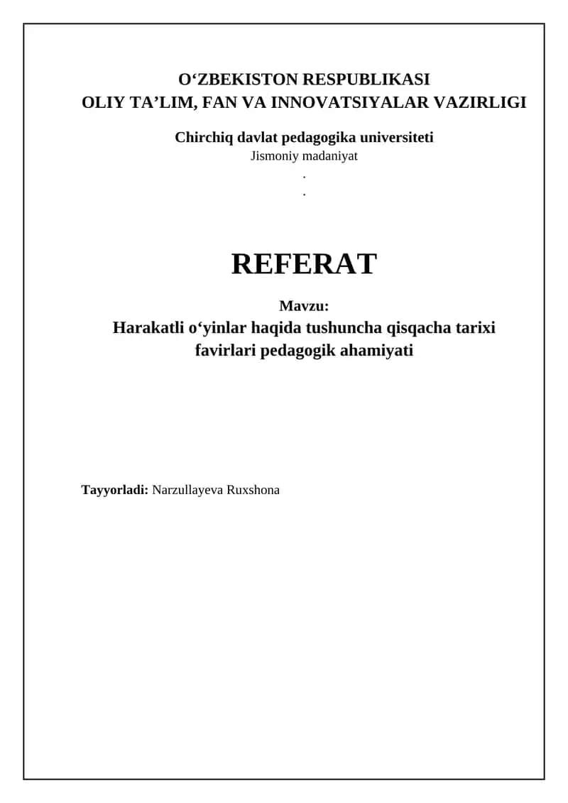 Ochiq havoda o'yinlar 1