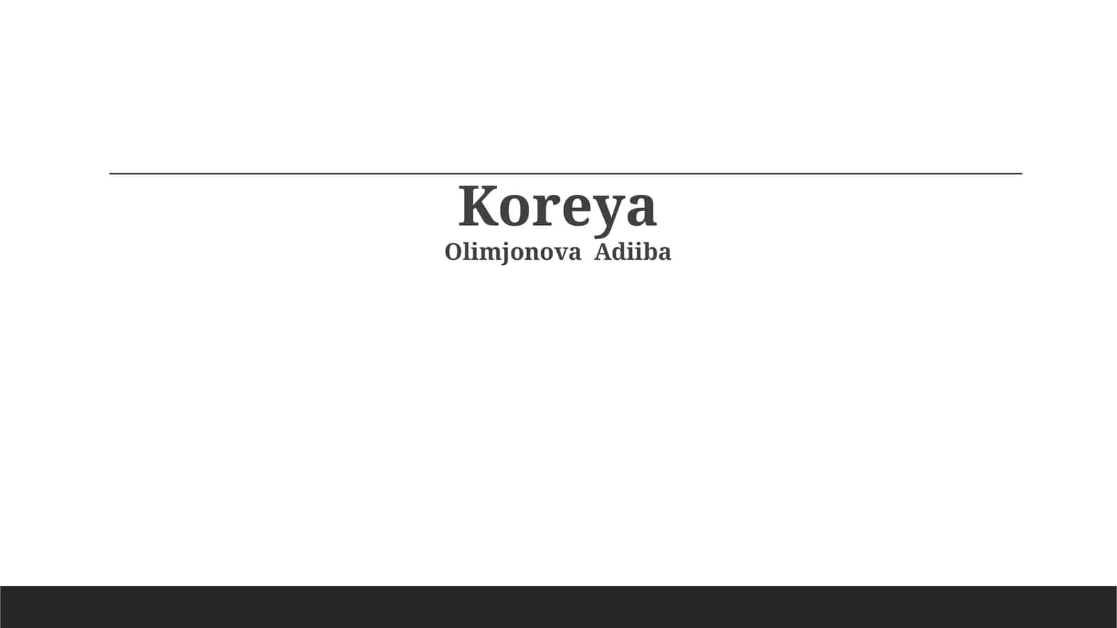 Koreya Tarixi va Madaniyati 1