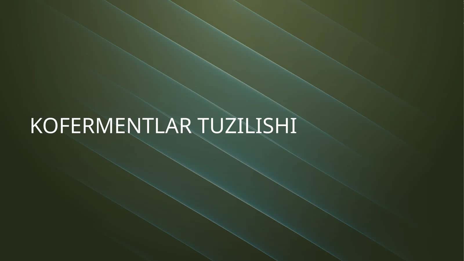 Kofermentlar tuzilishi 1