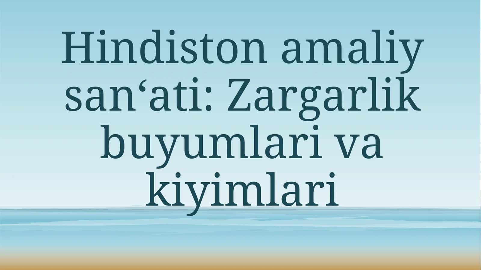 Hindiston amaliy san‘ati 1