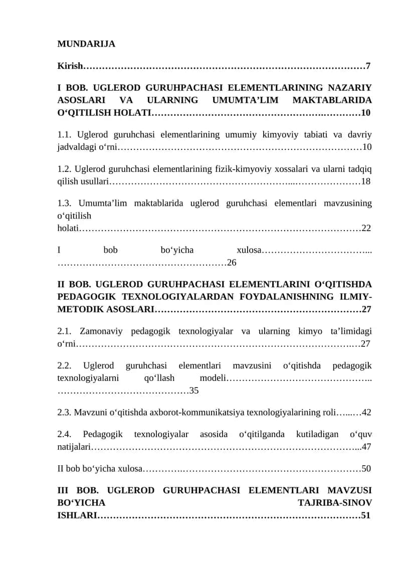 Uglerod Guruhpachasi Elementlari 1