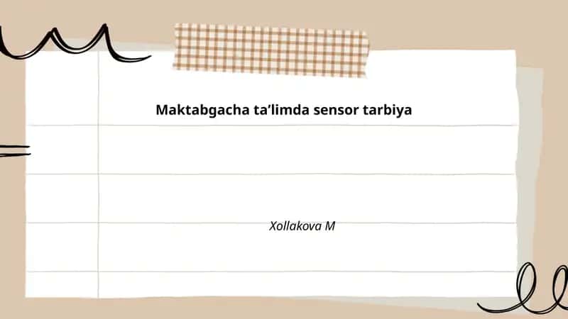 Sensor tarbiya asoslari 1