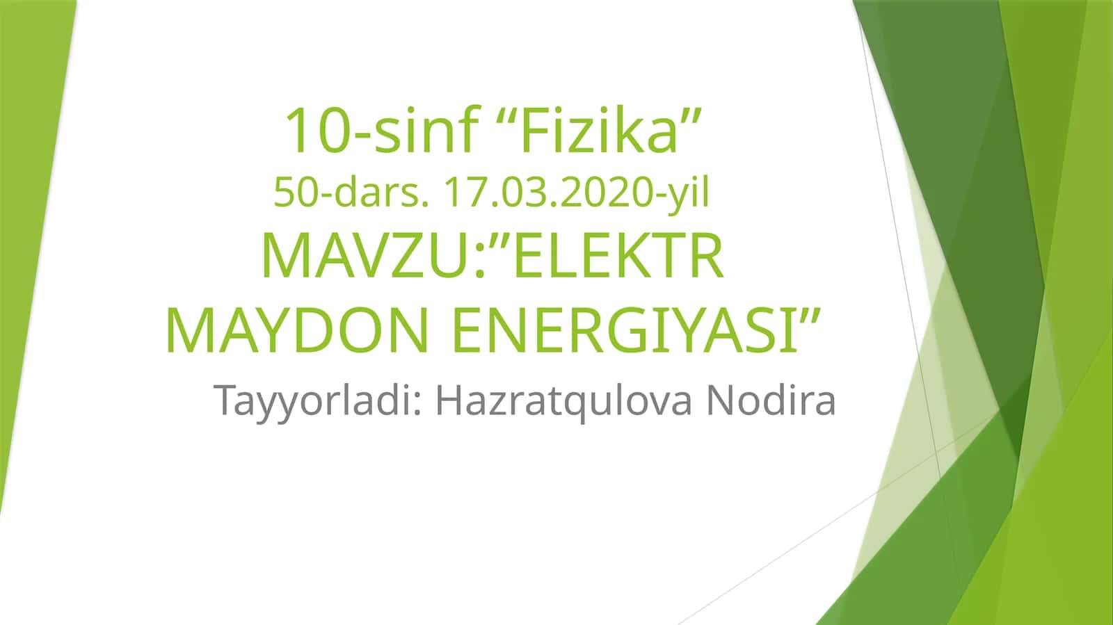 ELEKTR MAYDON ENERGIYASI 1