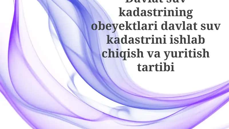 Davlat suv kadastrining ob'ektlari 1