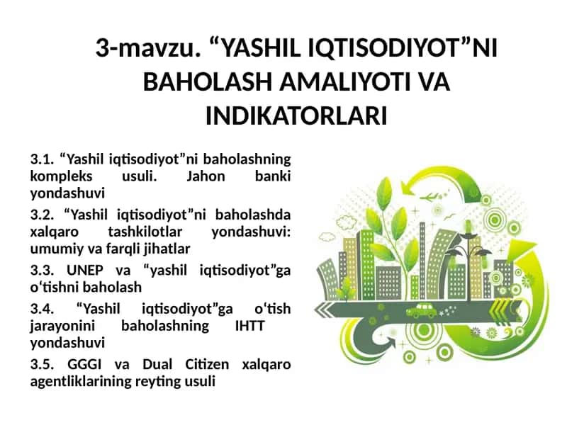 Yashil iqtisodiyot 1