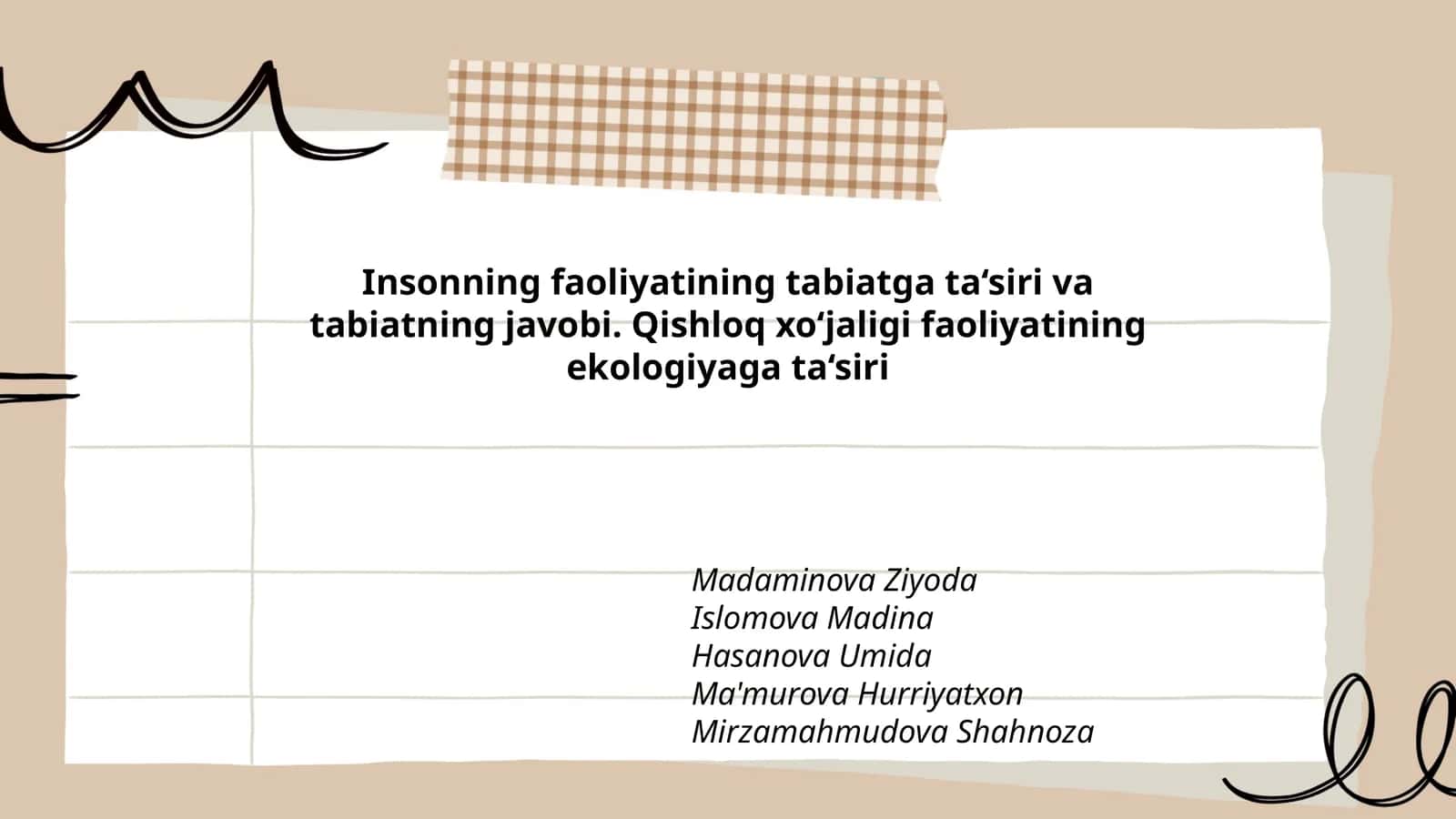 Insonning faoliyatining tabiatga ta‘siri va tabiatning javobi 1