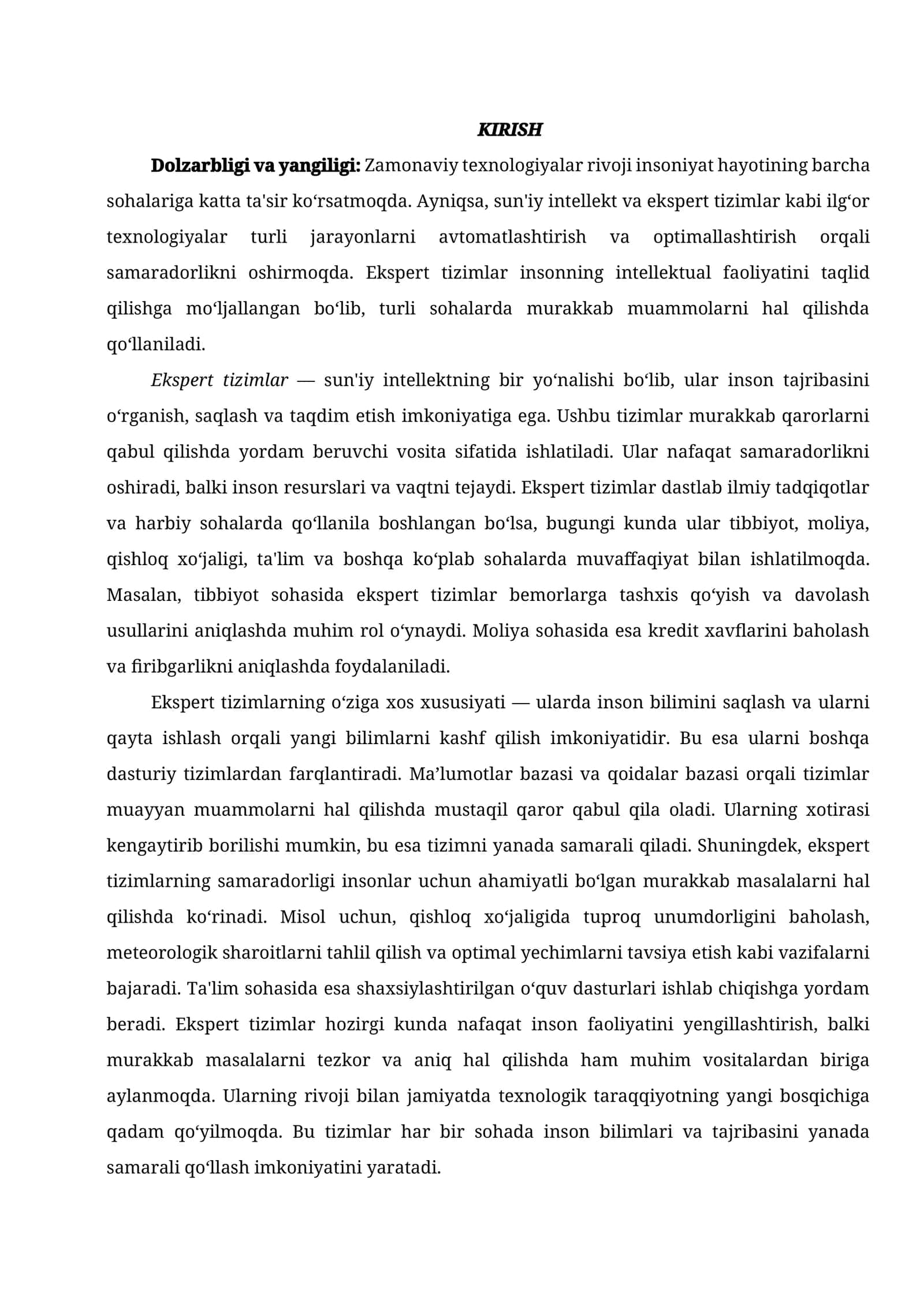 Ekspert Tizimlar 1
