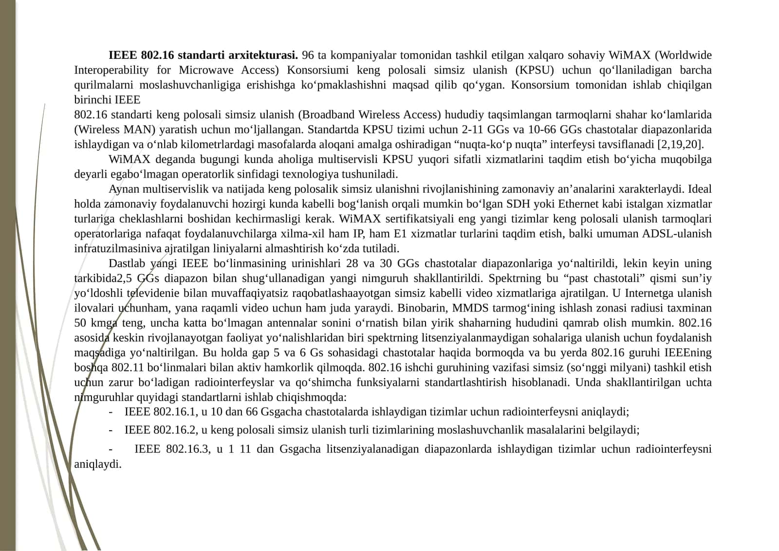 IEEE 802.16 standarti arxitekturasi 1