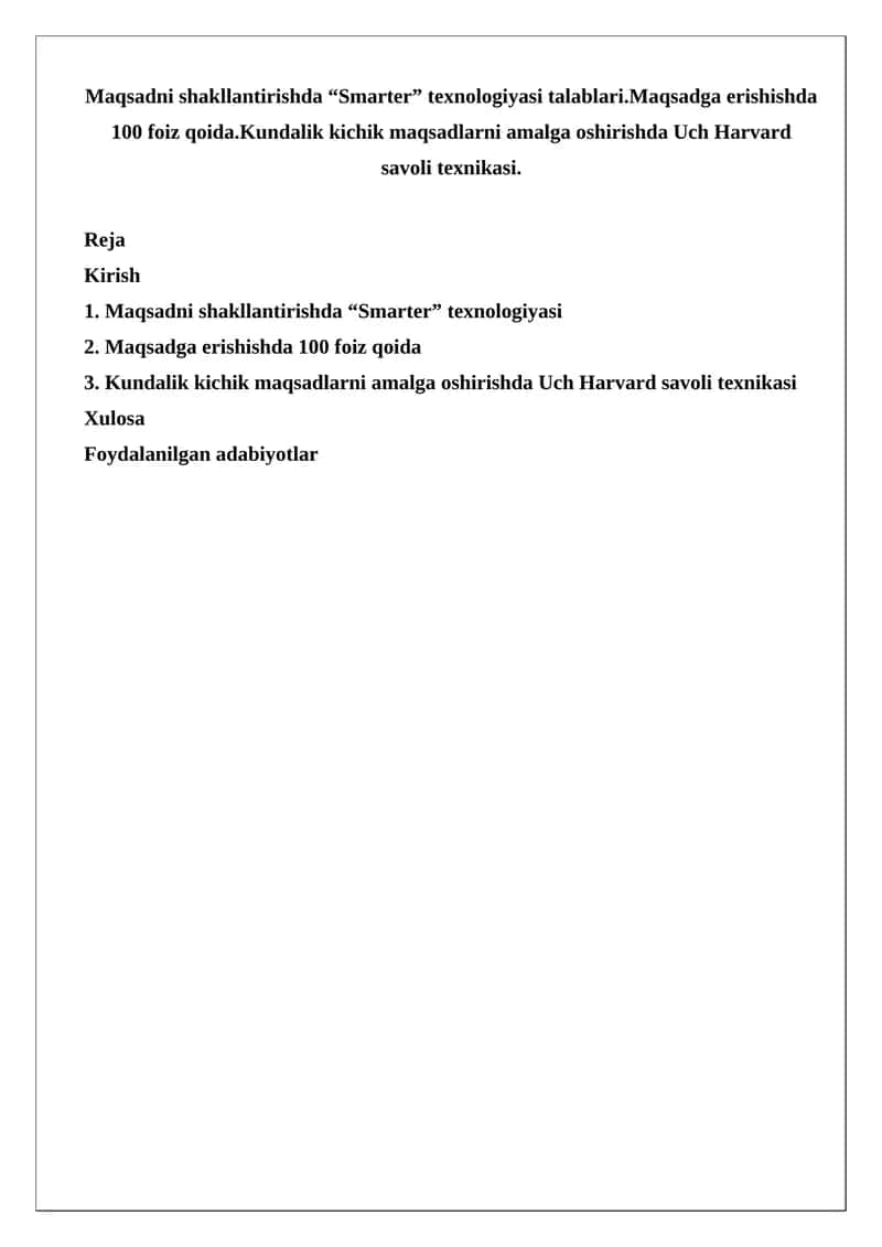 SMARTER texnologiyasi 1