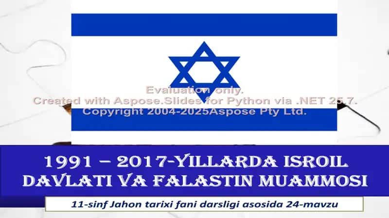 1991 – 2017-yillarda Isroil davlati va Falastin muammosi 1