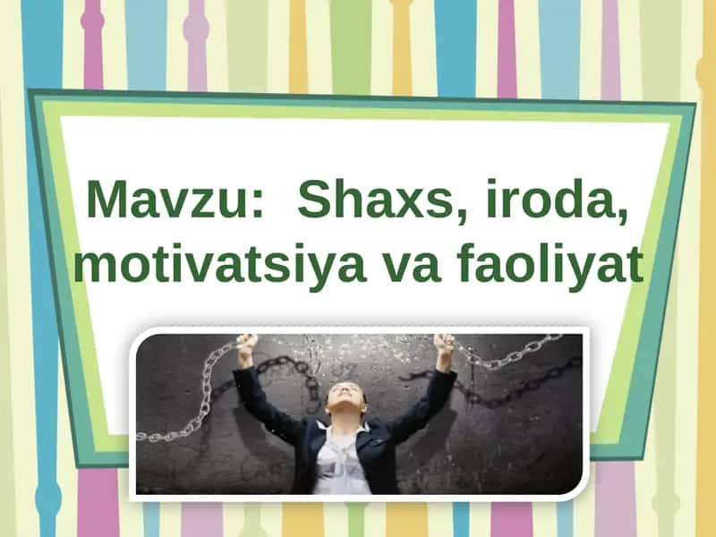 Shaxs, iroda, motivatsiya va faoliyat 1