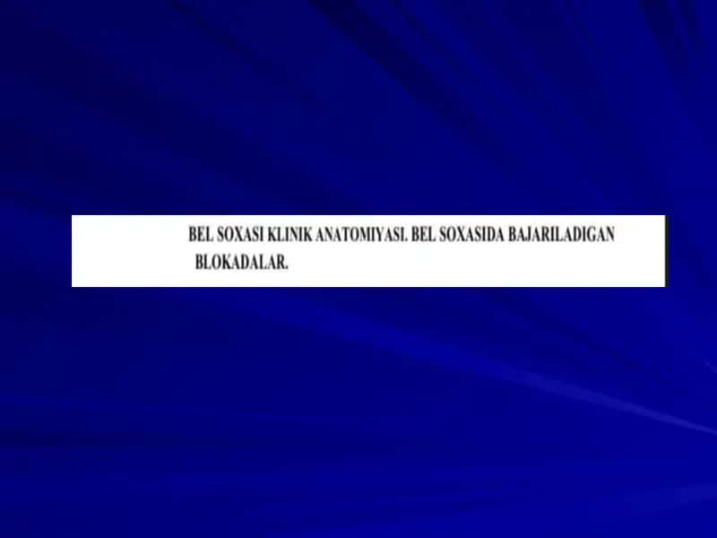 bel sohasi kilinikasi. 1