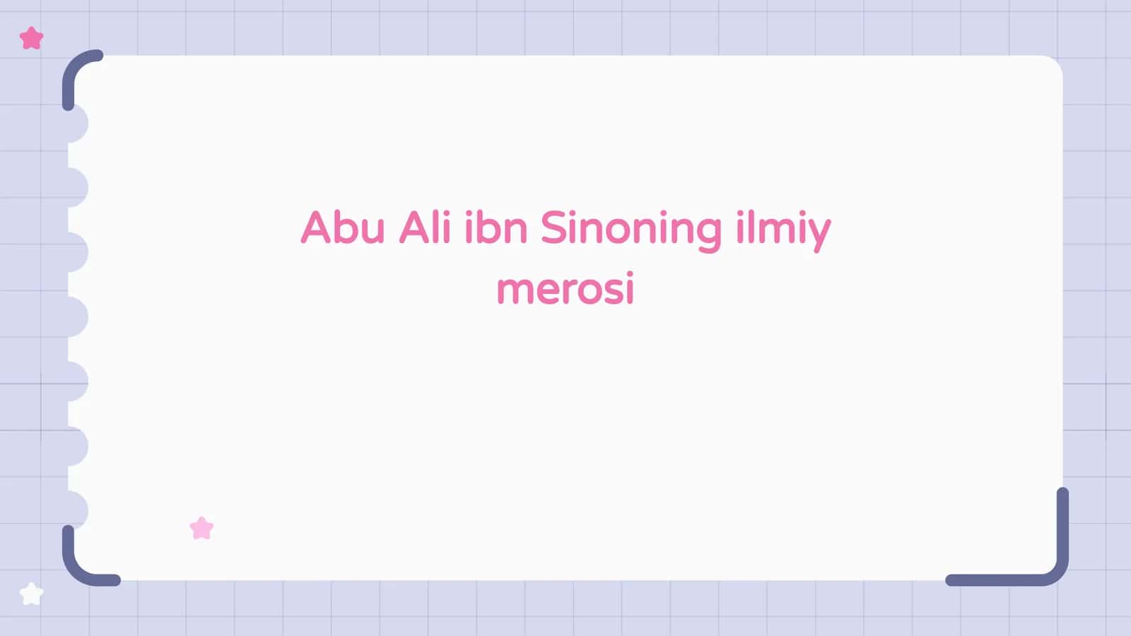 Abu Ali ibn Sinoning ilmiy merosi 1
