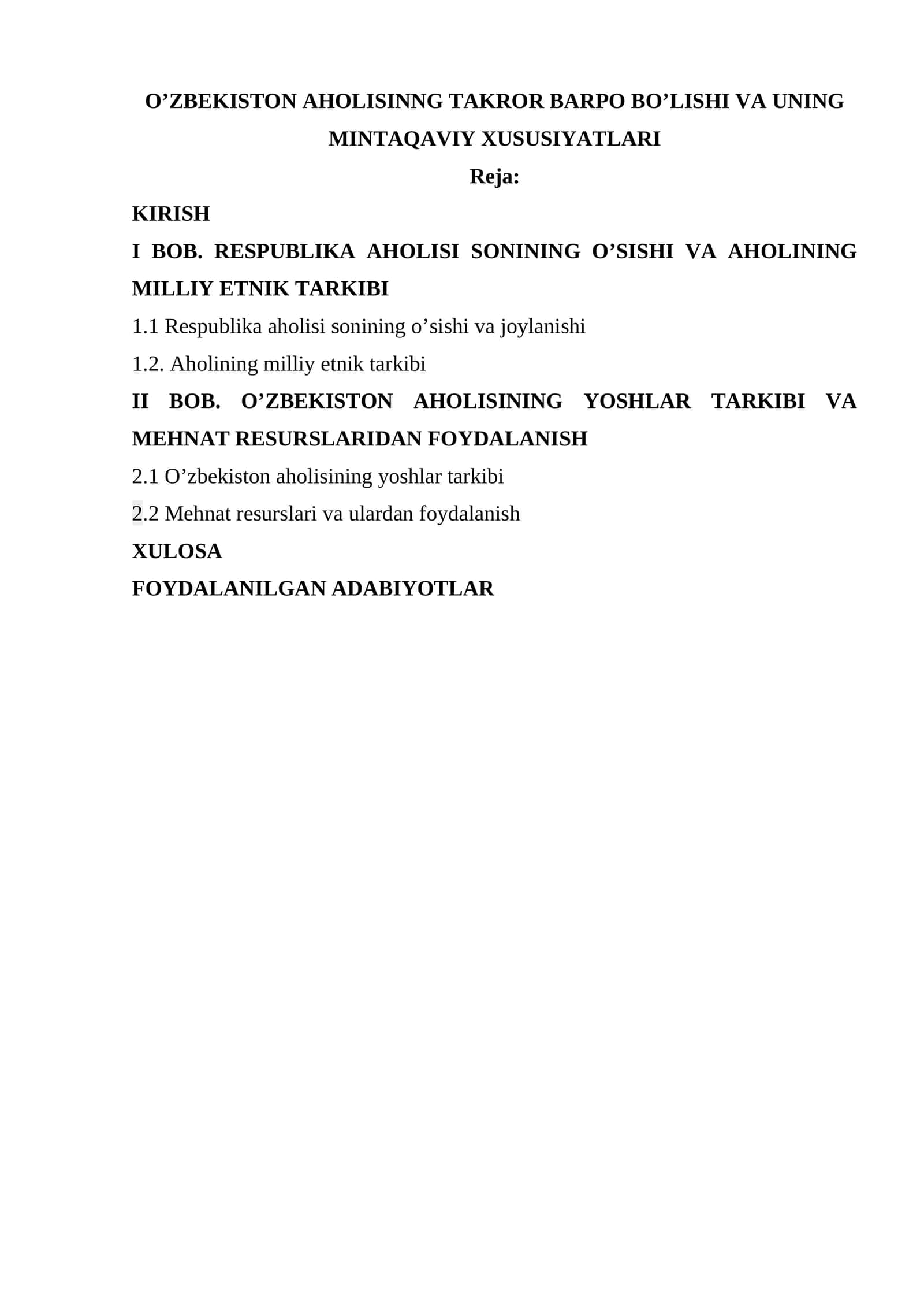 O’ZBEKISTON AHOLISINNG TAKROR BARPO BO’LISHI VA UNING MINTAQAVIY XUSUSIYATLARI 1