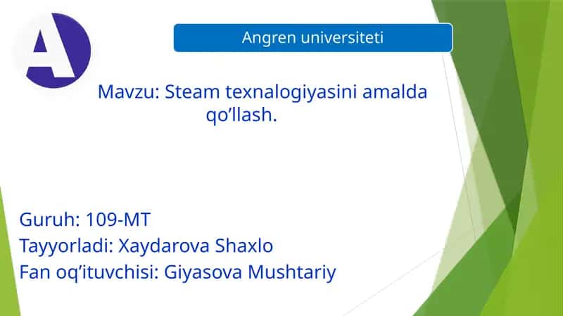 STEAM texnologiyasini amalga oshirish 1