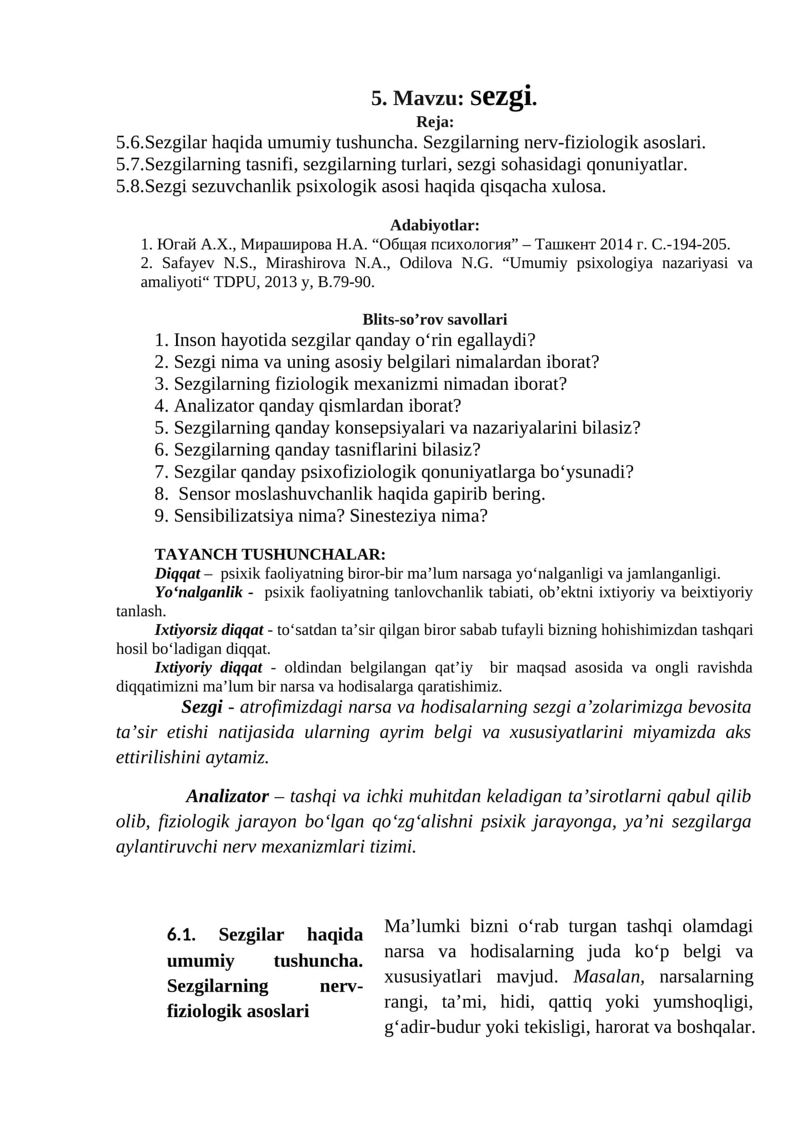 Sezgilar 1