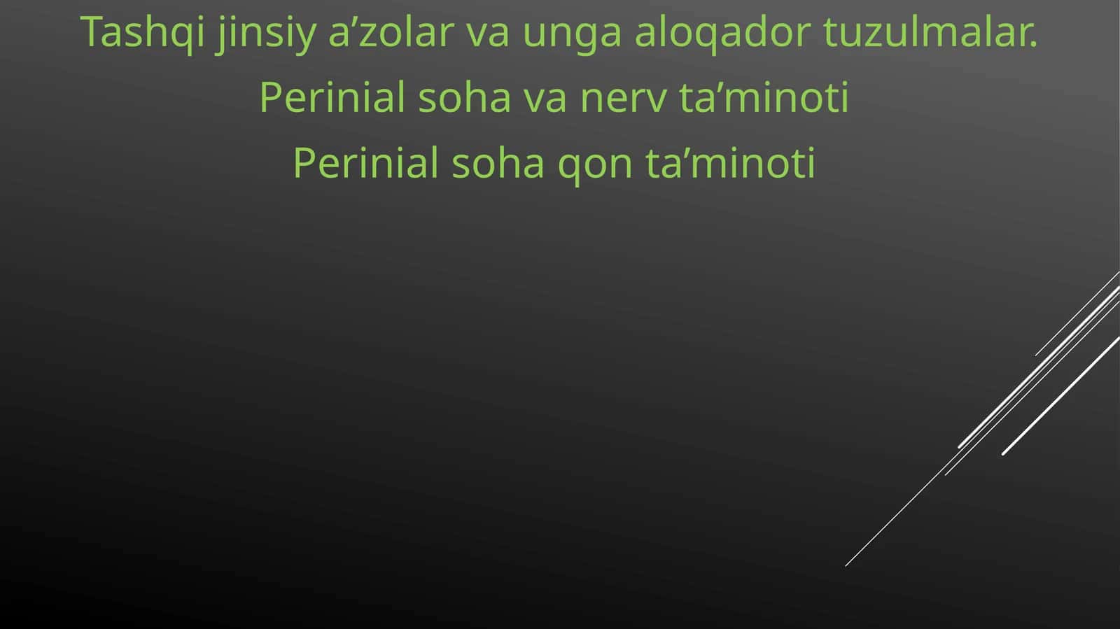 Tashqijinsiya’zolarvaungaaloqadortuzulmalar 1
