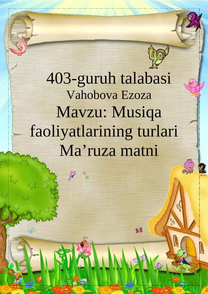 Musiqa faoliyatlarining turlari 1
