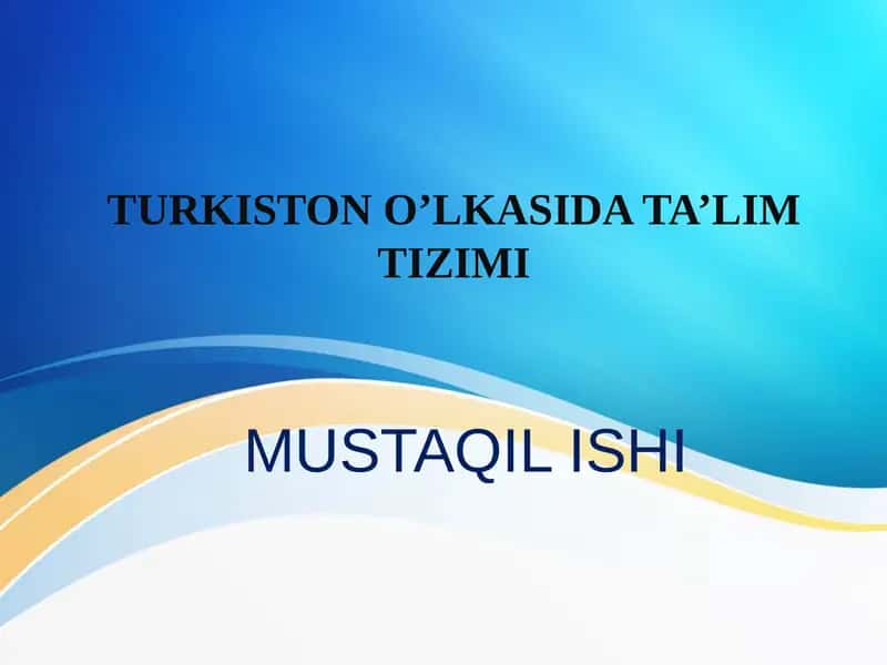 TURKISTON O’LKASIDA TA’LIM TIZIMI 1