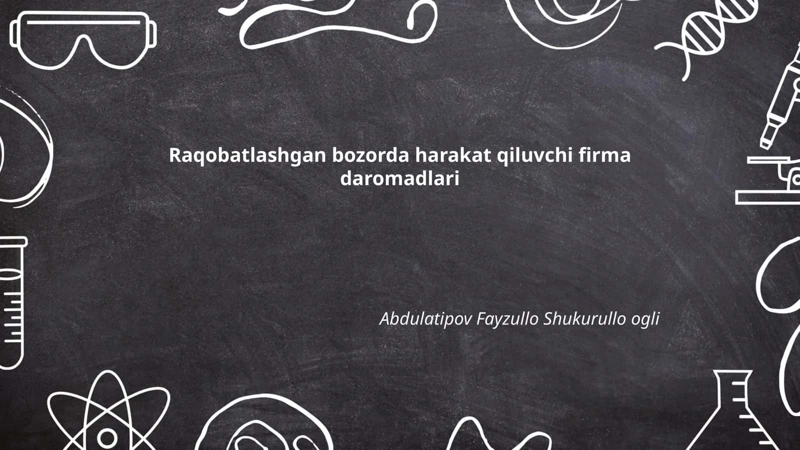 Raqobatlashgan bozorda narx belgilash 1