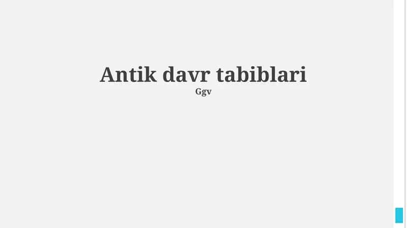 Antik davr tabiblari 1