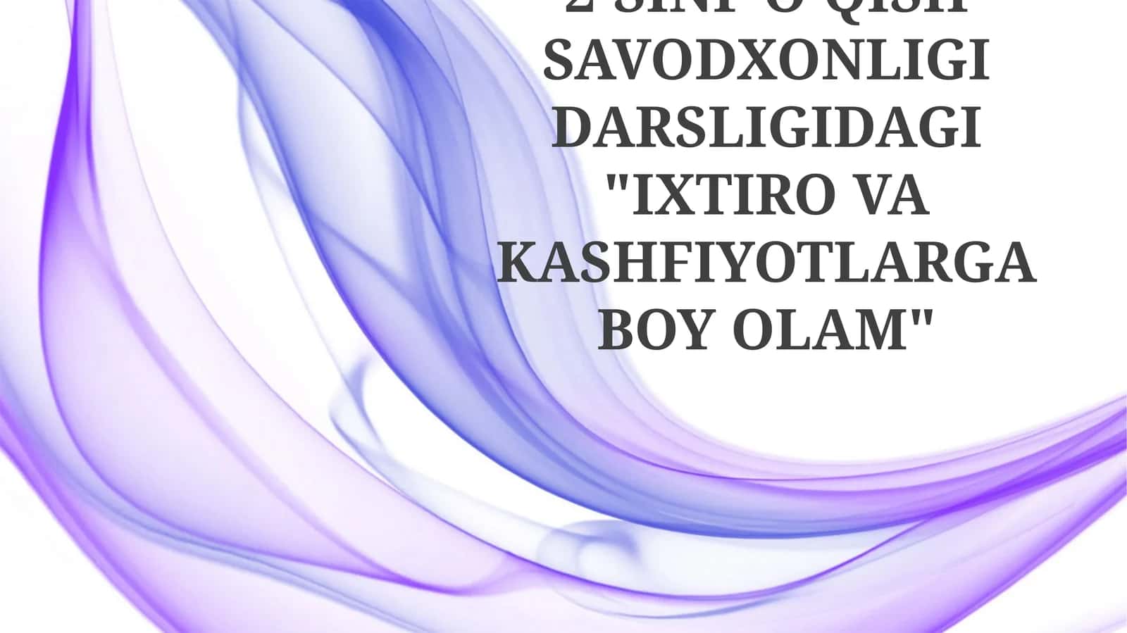 IXTIRO VA KASHFIYOTLARGA BOY OLAM 1