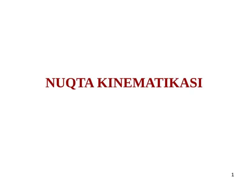 NUQTA KINEMATIKASI 1
