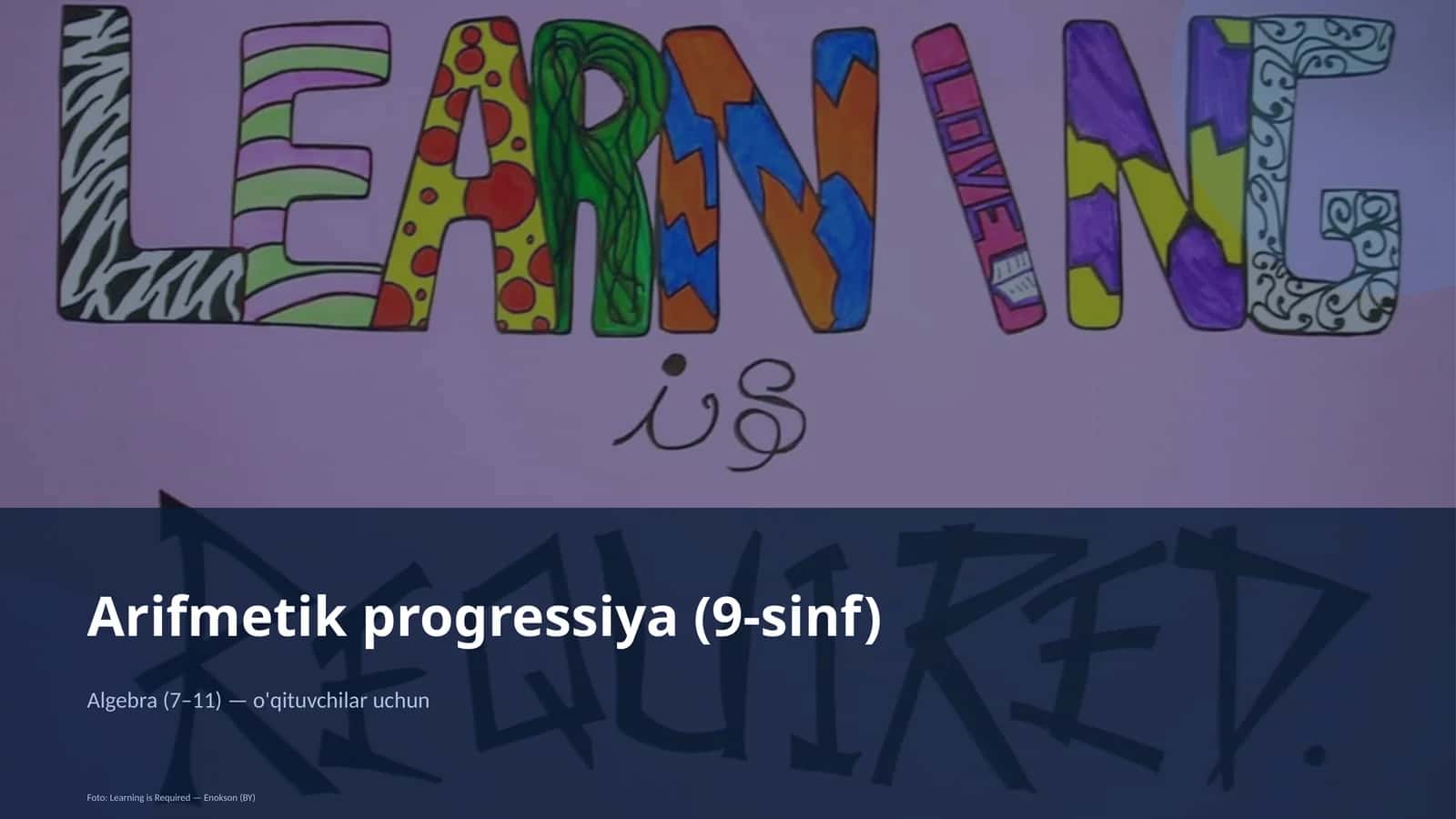 Arifmetik progressiya (9-sinf) 1
