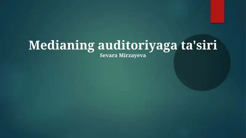 Medianing auditoriyaga ta'siri 1