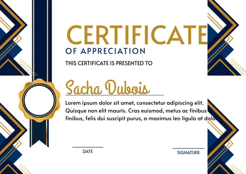 Certificate of Appreciation 1