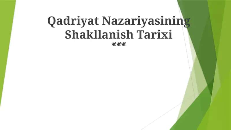 Qadriyat Nazariyasining Shakllanish Tarixi 1
