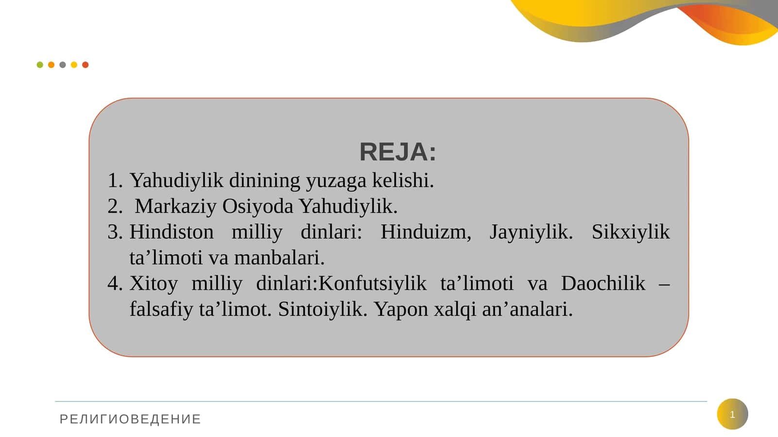 Yahudiylikning Vujudga Kelishi va Ta'limoti 1