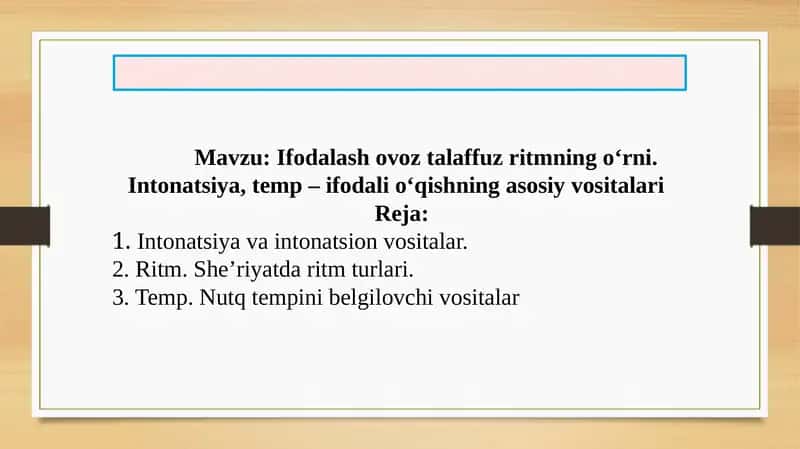 Intonatsiya va Ritm 1