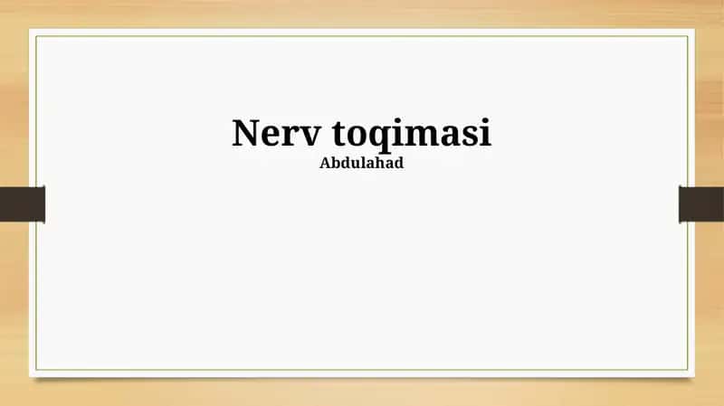 Nerv toqimasi 1