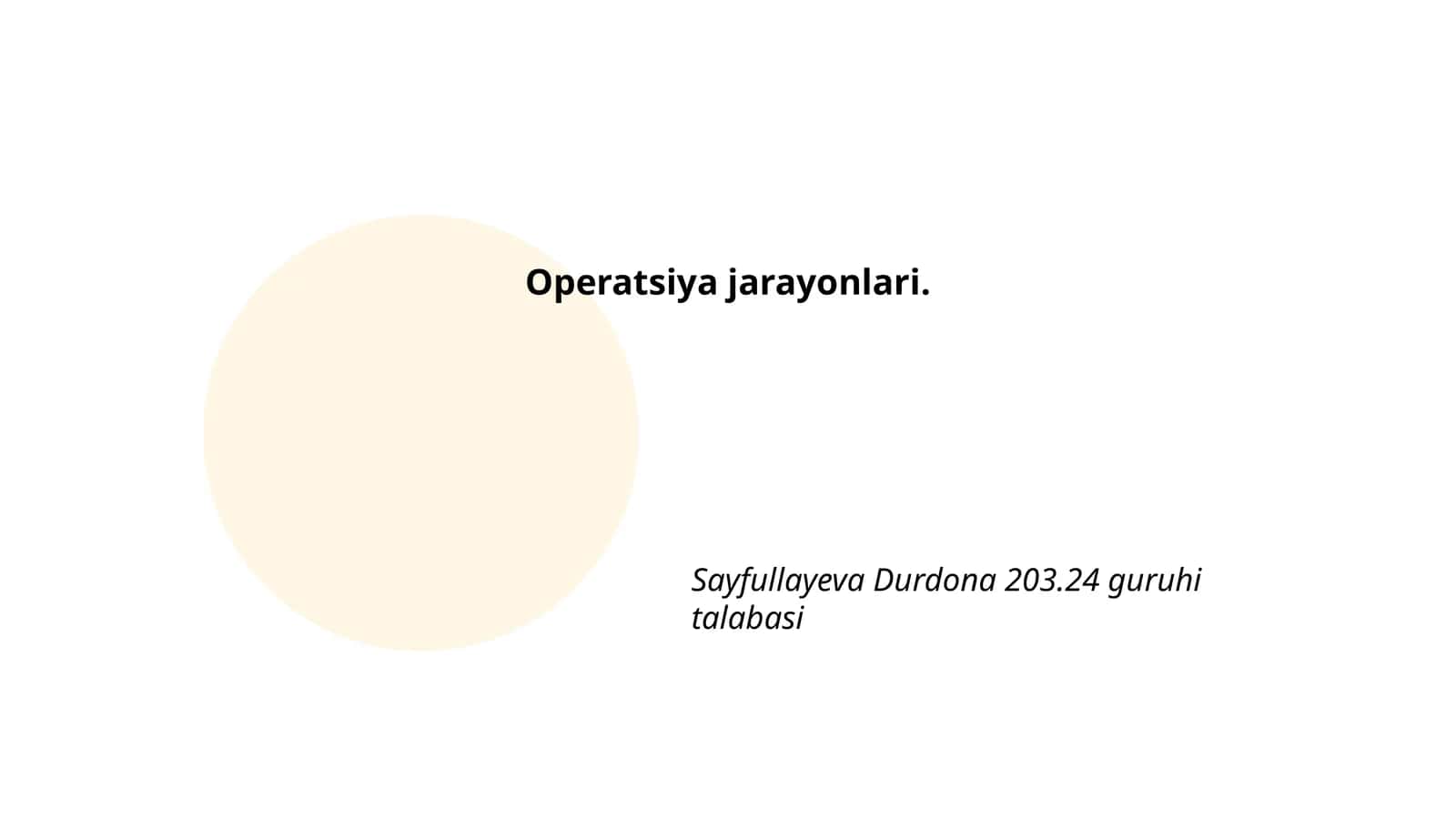 Operatsiya jarayonlari 1
