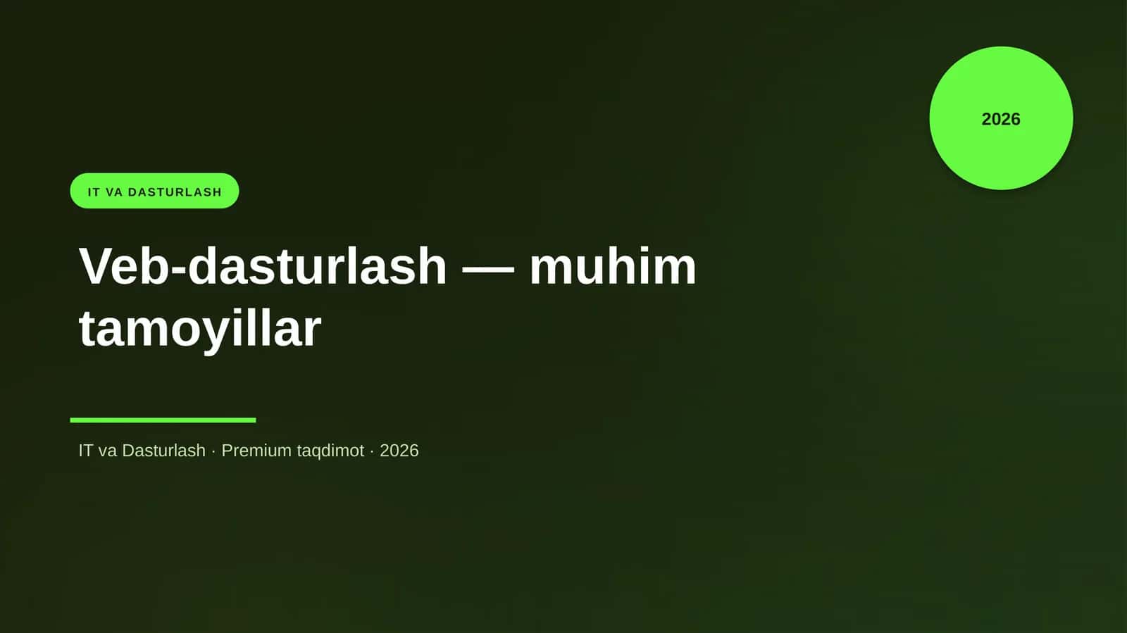 Veb-dasturlash — muhim tamoyillar 1