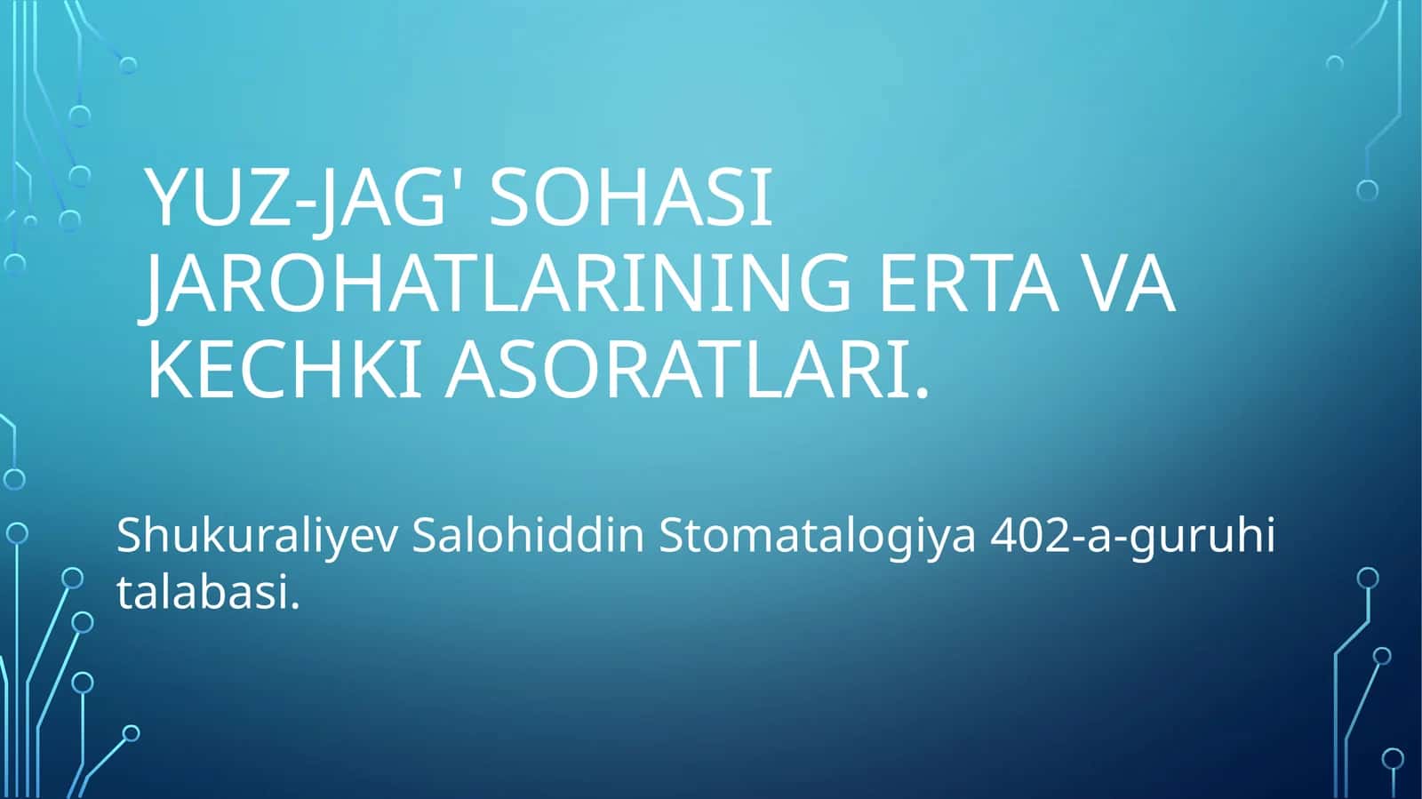 Yuz-jag'sohasijarohatlariningertavakechkiasoratlari 1