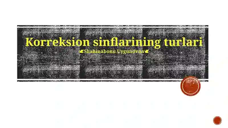 Korreksion sinflarining turlari