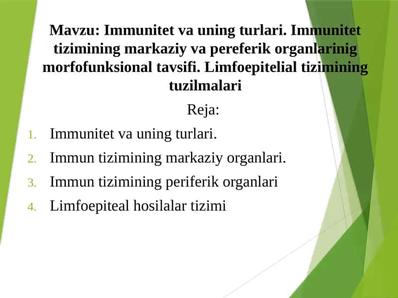 Immunitet va uning turlari 1