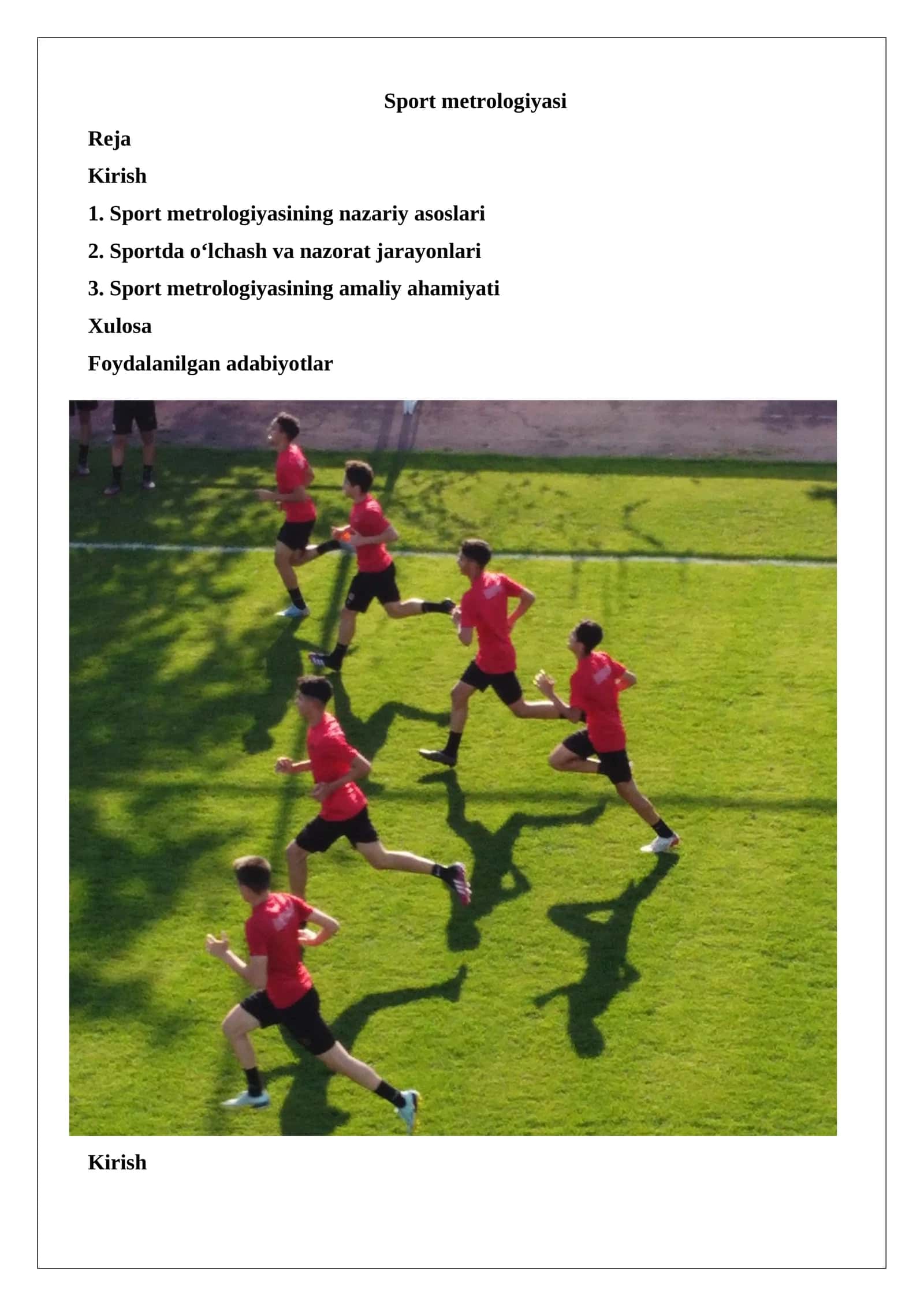 Sport metrologiyasi 1