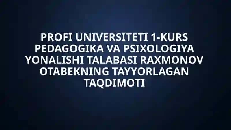 Talim metodlari va vazifalari