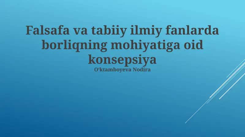 Borliqning Mohiyati 1
