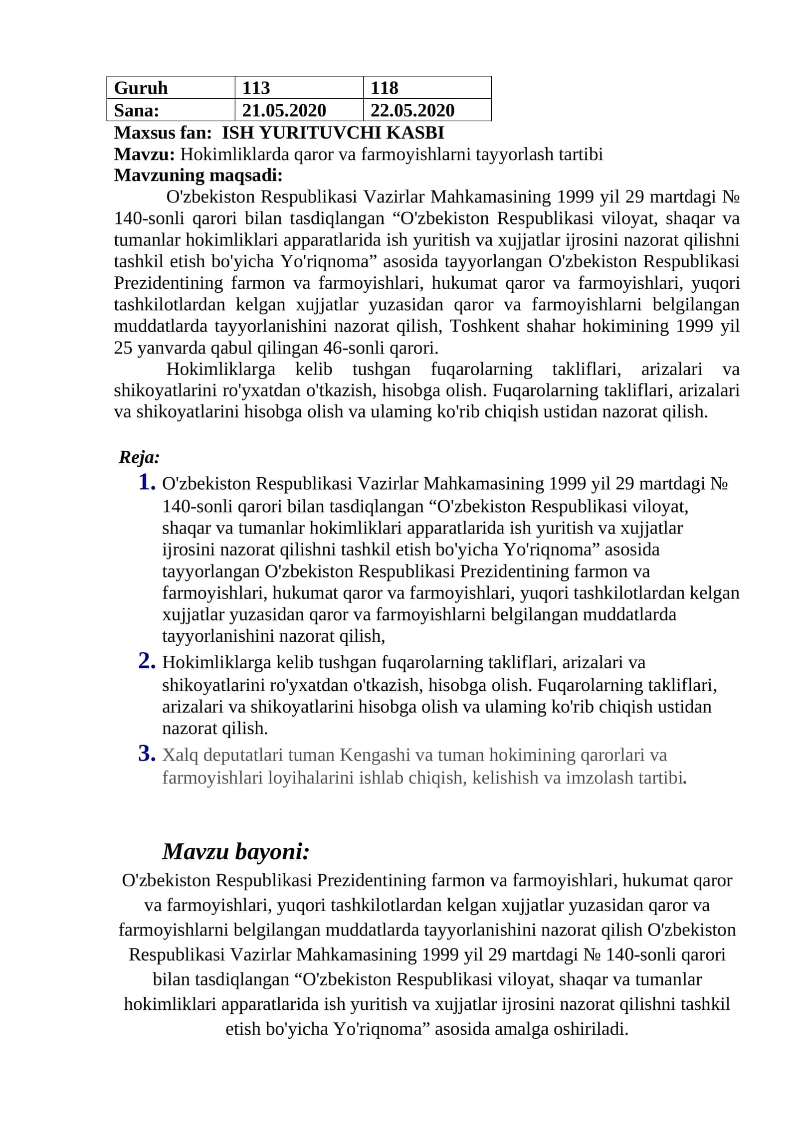 Hokimliklarda qaror va farmoyishlarni tayyorlash tartibi 1