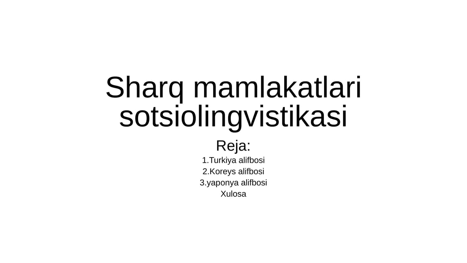 Sharq mamlakatlari sotsiolingvistikasi 1